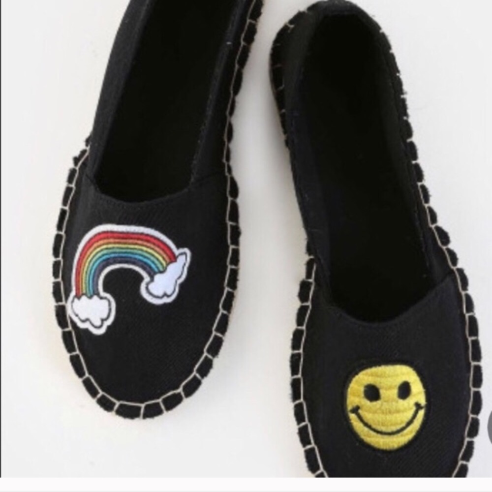 Black Espadrilles Emoji Patches - Picture 2 of 4